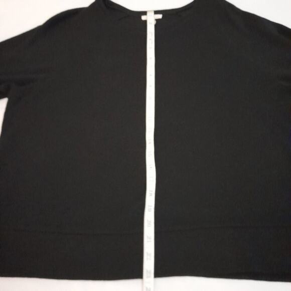 Eileen Fisher Black Organic Cotton Boxy Top Women Small NWOT Classic Lagenlook - Picture 6 of 6